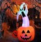 6 FT White LED lighted Inflatable Pumpkin with A Ghost Floating On, Inflatable Holiday Yard Lawn Garden Decorations for Indoor and Outdoor